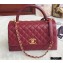 Chanel Coco Handle Medium Flap Bag Date Red with Lizard Top Handle A92991 Top Quality 7148