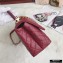 Chanel Coco Handle Medium Flap Bag Date Red with Lizard Top Handle A92991 Top Quality 7148