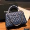 Chanel Coco Handle Medium Flap Bag Navy Blue with Lizard Top Handle A92991 Top Quality 7148