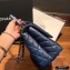 Chanel Coco Handle Medium Flap Bag Navy Blue with Lizard Top Handle A92991 Top Quality 7148