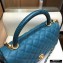 Chanel Coco Handle Medium Flap Bag Turquoise Blue with Lizard Top Handle A92991 Top Quality 7148