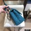 Chanel Coco Handle Medium Flap Bag Turquoise Blue with Lizard Top Handle A92991 Top Quality 7148