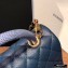 Chanel Coco Handle Medium Flap Bag Navy Blue with Lizard Top Handle A92991 Top Quality 7148