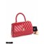 Chanel Waxy Leather Coco Handle Chevron Small Flap Bag Red with Top Handle A92990