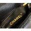 Chanel Coco Handle Small Flap Bag Black/Gold Burgundy Lizard with Top Handle A92990