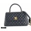 Chanel Coco Handle Medium Flap Bag Black with Top Handle A92991