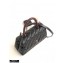 Chanel Coco Handle Small Flap Bag Black/Silver Burgundy Lizard with Top Handle A92990