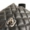 Chanel Coco Handle Small Flap Bag Black/Silver Burgundy Lizard with Top Handle A92990