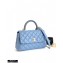 Chanel Coco Handle Small Flap Bag Denim Blue/Lizard with Top Handle A92990