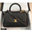Chanel Coco Handle Small Flap Bag Black/Gold with Top Handle A92990