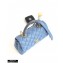Chanel Coco Handle Small Flap Bag Denim Blue/Lizard with Top Handle A92990