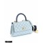 Chanel Coco Handle Small Flap Bag Baby Blue/Lizard with Top Handle A92990