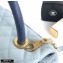 Chanel Coco Handle Small Flap Bag Baby Blue/Lizard with Top Handle A92990