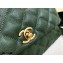 Chanel Coco Handle Small Flap Bag Dark Green with Top Handle A92990