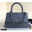 Chanel Coco Handle Small Flap Bag Gray with Top Handle A92990