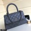 Chanel Coco Handle Small Flap Bag Gray with Top Handle A92990