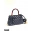 Chanel Coco Handle Small Flap Bag Navy Blue/Burgundy Lizard with Top Handle A92990