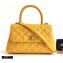 Chanel Coco Handle Small Flap Bag Yellow with Top Handle A92990