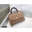 Chanel Coco Handle Small Flap Bag Beige/Burgundy with Lizard Top Handle A92990 Top Quality 7147