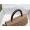 Chanel Coco Handle Small Flap Bag Beige/Burgundy with Lizard Top Handle A92990 Top Quality 7147
