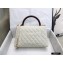 Chanel Coco Handle Medium Flap Bag White/Burgundy with Lizard Top Handle A92991 Top Quality 7148
