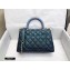 Chanel Coco Handle Small Flap Bag Pearl Green/Blue with Lizard Top Handle A92990 Top Quality 7147