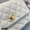 Chanel Coco Handle Small Flap Bag White with Python Top Handle A92990 Top Quality 7147