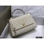 Chanel Coco Handle Medium Flap Bag White with Python Top Handle A92991 Top Quality 7148