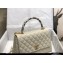 Chanel Coco Handle Medium Flap Bag White with Python Top Handle A92991 Top Quality 7148