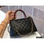 Chanel Coco Handle Small Flap Bag Black/Burgundy with Lizard Top Handle A92990 Original Quality 7147