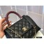 Chanel Coco Handle Small Flap Bag Black/Burgundy with Lizard Top Handle A92990 Original Quality 7147