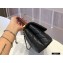 Chanel Coco Handle Small Flap Bag Black/Burgundy with Lizard Top Handle A92990 Original Quality 7147