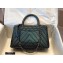 Chanel Caviar Calfskin Coco Handle Chevron Small Flap Bag Pearl Green with Top Handle A92990 7147