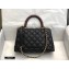 Chanel Coco Handle Small Flap Bag Black/Burgundy with Lizard Top Handle A92990 Top Quality 7147