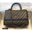 Chanel Caviar Calfskin Coco Handle Chevron Small Flap Bag Pearl Gun Color with Top Handle A92990 7147