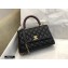 Chanel Coco Handle Small Flap Bag Black/Burgundy with Lizard Top Handle A92990 Top Quality 7147