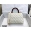 Chanel Coco Handle Small Flap Bag White/Burgundy with Lizard Top Handle A92990 Top Quality 7147