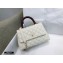 Chanel Coco Handle Small Flap Bag White/Burgundy with Lizard Top Handle A92990 Top Quality 7147