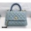 Chanel Coco Handle Small Flap Bag Gray with Lizard Top Handle A92990 Top Quality 7147