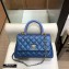 Chanel Coco Handle Small Flap Bag Pearl Blue with Lizard Top Handle A92990 Top Quality 7147