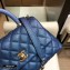 Chanel Coco Handle Small Flap Bag Pearl Blue with Lizard Top Handle A92990 Top Quality 7147