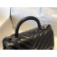 Chanel Caviar Calfskin Coco Handle Chevron Small Flap Bag Black with Top Handle A92990 7147