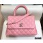 Chanel Coco Handle Small Flap Bag Pink with Top Handle A92990 Top Quality 7147