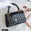 Chanel Waxy Calfskin Coco Handle Chevron Small Flap Bag Black with Top Handle A92990 7147