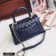 Chanel Waxy Calfskin Coco Handle Chevron Small Flap Bag Navy Blue with Top Handle A92990 7147