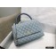 Chanel Coco Handle Medium Flap Bag Gray with Lizard Top Handle A92991 Top Quality 7148