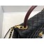 Chanel Coco Handle Medium Flap Bag Black/Burgundy with Lizard Top Handle A92991 Top Quality 7148
