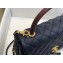 Chanel Coco Handle Medium Flap Bag Navy Blue/Burgundy with Lizard Top Handle A92991 Top Quality 7148
