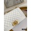 Chanel Medium Boy Flap Bag White with Removable Logo Handle