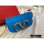 Valentino Supervee Calfskin Crossbody Large Bag Neon Blue/Gold 2020